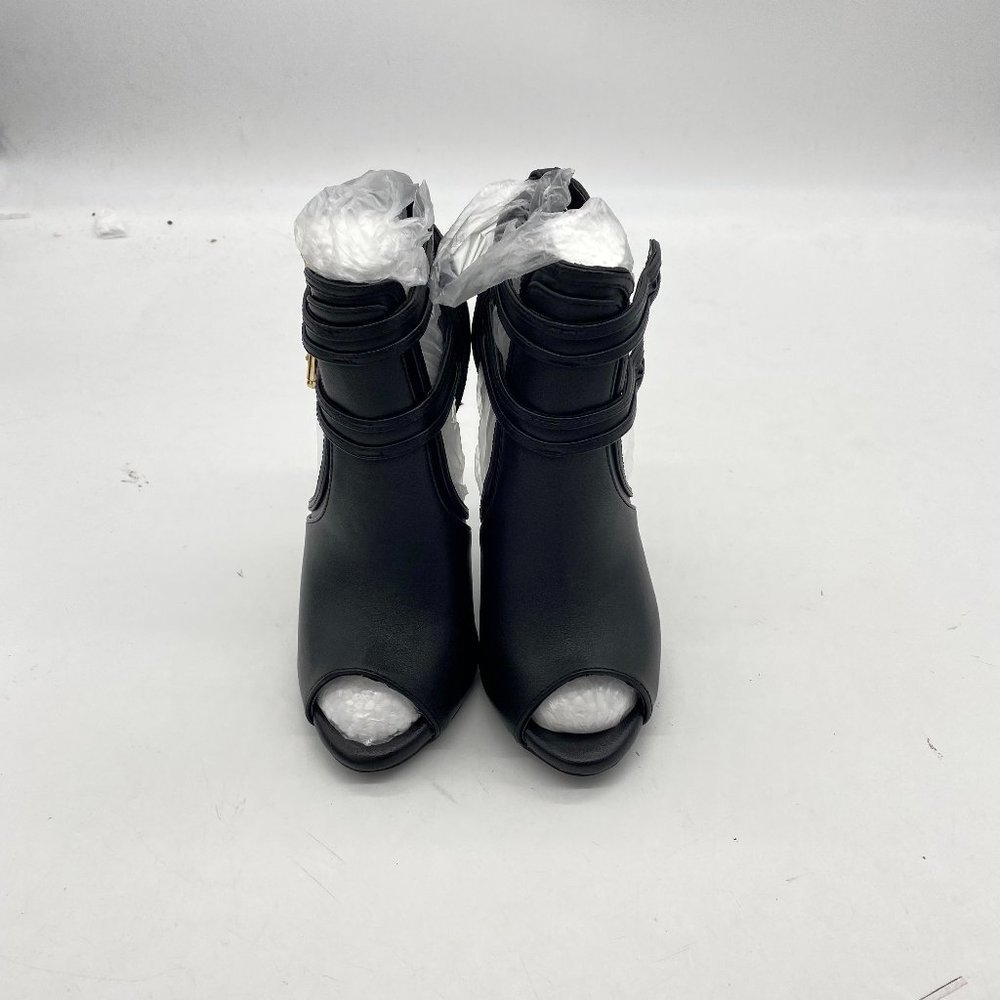 black peep toe stilettos heels ankle boots shoes pumps